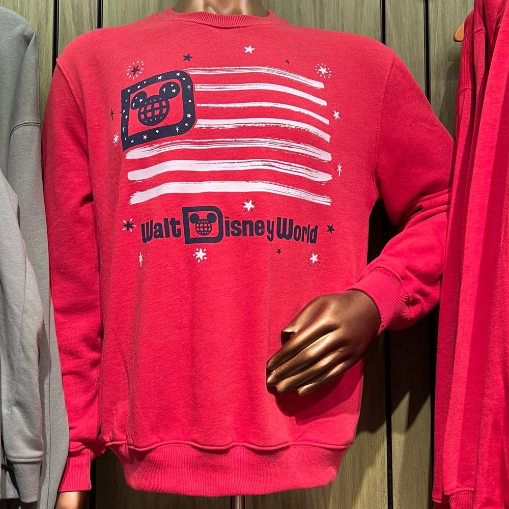 Walt Disney World American Flag Mickey Pullover Sweatshirt NEW